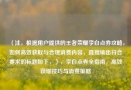 （注，根据用户提供的王者荣耀李白点券攻略，如何高效获取与合理消费内容，直接输出符合要求的标题如下，），李白点券全指南，高效获取技巧与消费策略