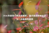 PUBG伤害排行榜深度解析，谁才是战场输出之王？附最新伤害表