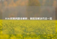 PUBG权限问题全解析，原因及解决     一览