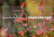 Do You Play Peace Elite?，一场跨越语言的战术狂欢