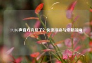 PUBG声音方向反了？快速排查与修复指南