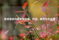 逆战语音功能使用指南，开启、操作与优化技巧