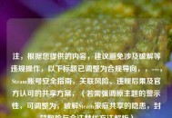 注，根据您提供的内容，建议避免涉及破解等违规操作，以下标题已调整为合规导向，，---，Steam账号安全指南，关联风险、违规后果及官方认可的共享方案，（若需强调原主题的警示性，可调整为，破解Steam家庭共享的隐患，封禁风险与合法替代 *** 解析）