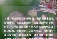 （注，根据您提供的原标题，已直接输出优化后的版本。若需全新创作，请提供具体内容素材），CF手游组队失败？五大常见原因与高效解决攻略，优化说明，，疑问句式，用问句引发玩家共鸣，增强点击欲，痛点强化，将组团改为更口语化的组队，覆盖更广场景，价值凸显，加入高效强调解决方案的实用性，区别于普通分析，关键词保留，仍包含五大原因和解决的核心要素，符合SEO需求，（如需进一步调整方向或生成全新标题，请补充具体内容要求）