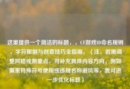 这里提供一个简洁的标题，，CF游戏ID命名规则，字符限制与创意技巧全指南，（注，若需调整风格或侧重点，可补充具体内容方向，例如偏重特殊符号使用或违规名称避坑等，我可进一步优化标题）
