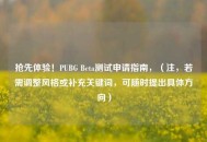 抢先体验！PUBG Beta测试申请指南，（注，若需调整风格或补充关键词，可随时提出具体方向）
