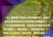 （注，根据用户后续补充的详细内容，标题已优化为更具体且符合游戏策略方向的版本），「主公孙权制衡攻略，技能联动与团队配合的核心思路」，理由说明，，精准定位角色——突出主公孙权这一特定身份，策略关键词——制衡攻略直接点明核心技能  覆盖度——包含技能联动（个人操作）与团队配合（协作维度），受众吸引力——使用核心思路体现攻略深度，吸引进阶玩家，保留作为风格参考，实际可根据具体内容调整表述方式）