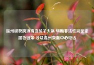 温州破获跨境寄血验子大案 斩断非法性别鉴定黑色链条 涉及温州卖血中心     