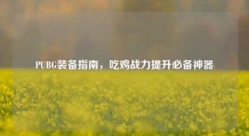 PUBG装备指南，吃鸡战力提升必备神器