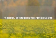 王者荣耀，峡谷里那些没说出口的寒心与失望