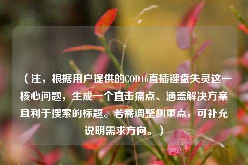 (注,根据用户提供的COD16直插键盘失灵这一核心问题,生成一个直击痛点、涵盖解决方案且利于搜索的标题。若需调整侧重点,可补充说明需求方向。)