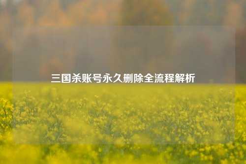 三国杀账号永久删除全流程解析