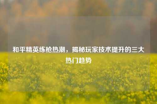 和平精英练枪热潮,揭秘玩家技术提升的三大热门趋势