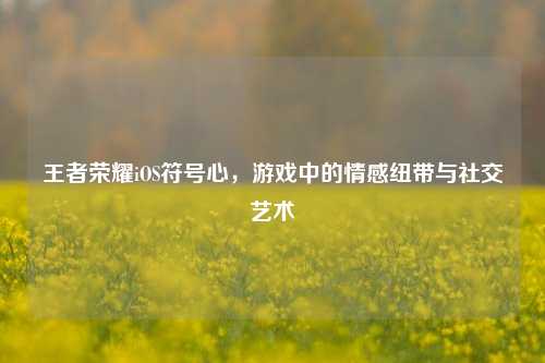 王者荣耀iOS符号心,游戏中的情感纽带与社交艺术