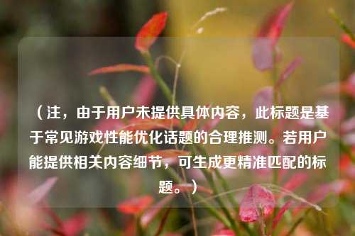 （注，由于用户未提供具体内容，此标题是基于常见游戏性能优化话题的合理推测。若用户能提供相关内容细节，可生成更精准匹配的标题。）