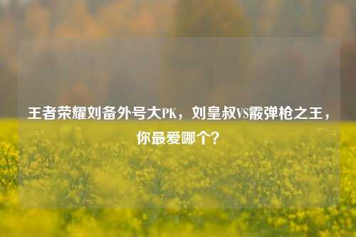 王者荣耀刘备外号大PK，刘皇叔VS霰弹枪之王，你最爱哪个？