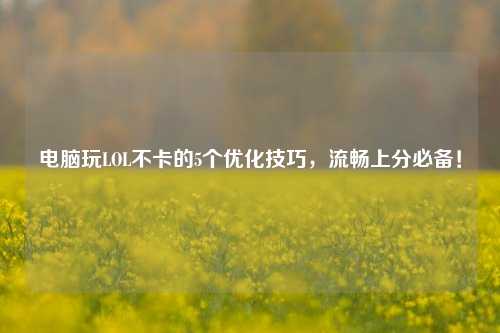 电脑玩LOL不卡的5个优化技巧，流畅上分必备！
