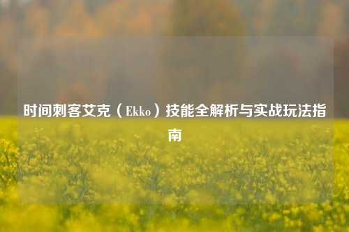时间刺客艾克(Ekko)技能全解析与实战玩法指南