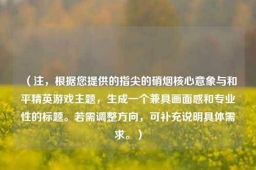 （注，根据您提供的指尖的硝烟核心意象与和平精英游戏主题，生成一个兼具画面感和专业性的标题。若需调整方向，可补充说明具体需求。）