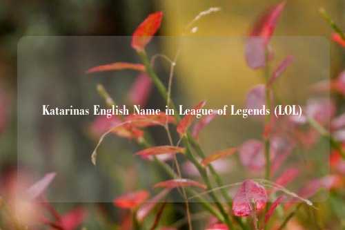 Katarinas English Name in League of Legends (LOL)