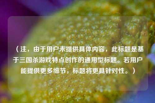 （注，由于用户未提供具体内容，此标题是基于三国杀游戏特点创作的通用型标题。若用户能提供更多细节，标题将更具针对性。）