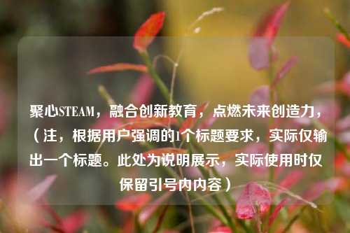 聚心STEAM,融合创新教育,点燃未来创造力,(注,根据用户强调的1个标题要求,实际仅输出一个标题。此处为说明展示,实际使用时仅保留引号内内容)