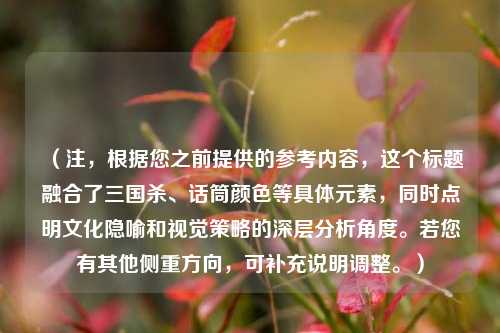（注，根据您之前提供的参考内容，这个标题融合了三国杀、话筒颜色等具体元素，同时点明文化隐喻和视觉策略的深层分析角度。若您有其他侧重方向，可补充说明调整。）