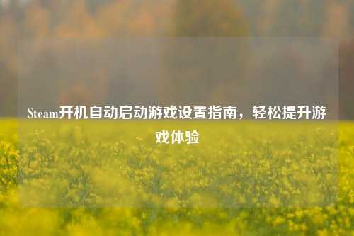 Steam开机自动启动游戏设置指南,轻松提升游戏体验