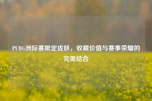 PUBG洲际赛限定皮肤，收藏价值与赛事荣耀的完美结合