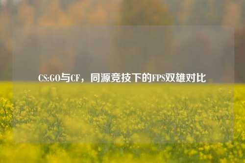 CS:GO与CF，同源竞技下的FPS双雄对比