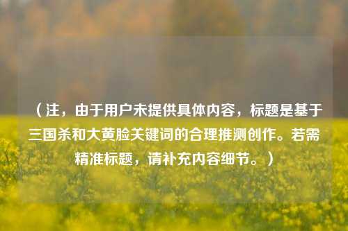 (注,由于用户未提供具体内容,标题是基于三国杀和大黄脸关键词的合理推测创作。若需精准标题,请补充内容细节。)