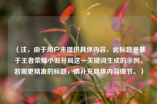 (注,由于用户未提供具体内容,此标题是基于王者荣耀小丑开局这一关键词生成的示例。若需更精准的标题,请补充具体内容细节。)
