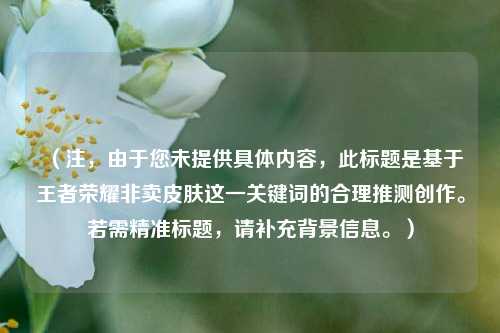 （注，由于您未提供具体内容，此标题是基于王者荣耀非卖皮肤这一关键词的合理推测创作。若需精准标题，请补充背景信息。）