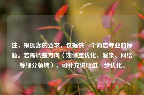 注，根据您的要求，仅提供一个简洁专业的标题。若需调整方向（如侧重优化、渲染、网络等细分领域），可补充说明进一步优化。