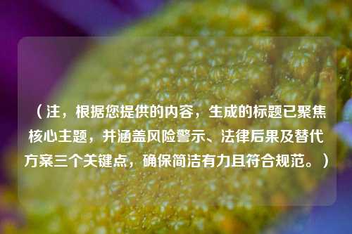 （注，根据您提供的内容，生成的标题已聚焦核心主题，并涵盖风险警示、法律后果及替代方案三个关键点，确保简洁有力且符合规范。）