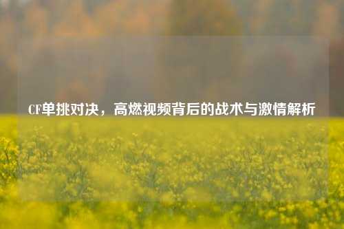 CF单挑对决，高燃视频背后的战术与激情解析