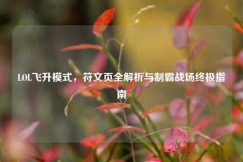LOL飞升模式，符文页全解析与制霸战场终极指南