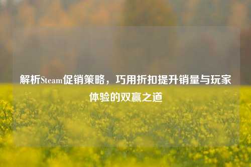 解析Steam促销策略，巧用折扣提升销量与玩家体验的双赢之道