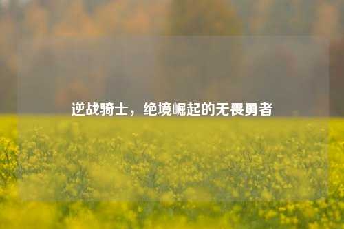 逆战骑士，绝境崛起的无畏勇者