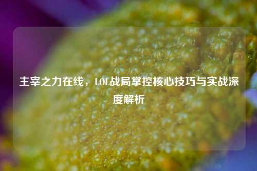 主宰之力在线，LOL战局掌控核心技巧与实战深度解析