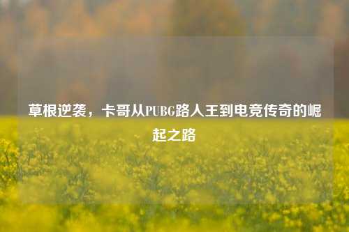 草根逆袭，卡哥从PUBG路人王到电竞传奇的崛起之路