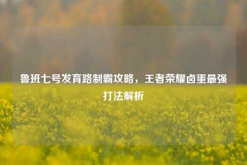 鲁班七号发育路制霸攻略,王者荣耀卤蛋最强打法解析