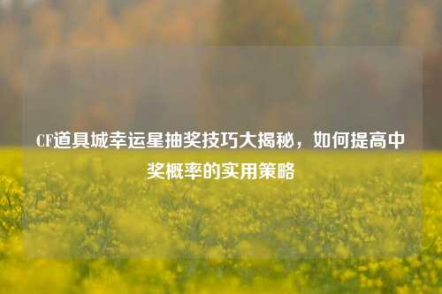 CF道具城幸运星抽奖技巧大揭秘，如何提高中奖概率的实用策略