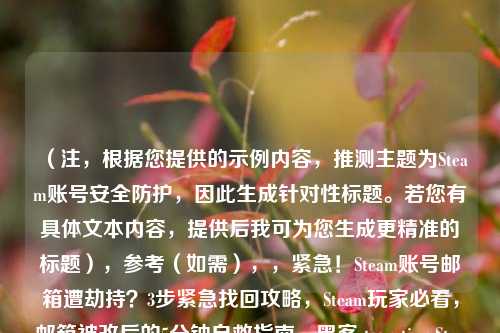 (注,根据您提供的示例内容,推测主题为Steam账号安全防护,因此生成针对性标题。若您有具体文本内容,提供后我可为您生成更精准的标题),参考(如需),,紧急!Steam账号邮箱遭劫持?3步紧急找回攻略,Steam玩家必看,邮箱被改后的5分钟自救指南,黑客 targeting Steam?邮箱篡改防御全流程详解,我将为您优化最匹配的标题。
