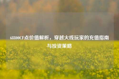 68800CF点价值解析,穿越火线玩家的充值指南与投资策略