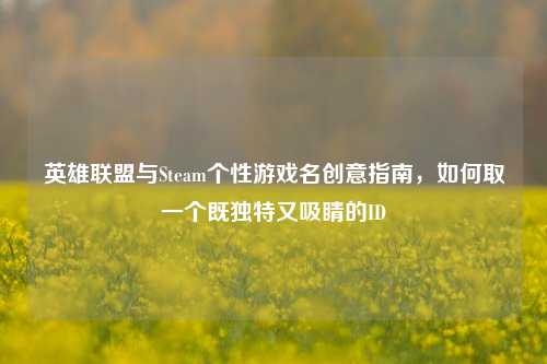 英雄联盟与Steam个性游戏名创意指南,如何取一个既独特又吸睛的ID
