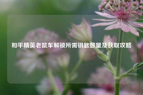 和平精英老鼠车解锁所需钥匙数量及获取攻略