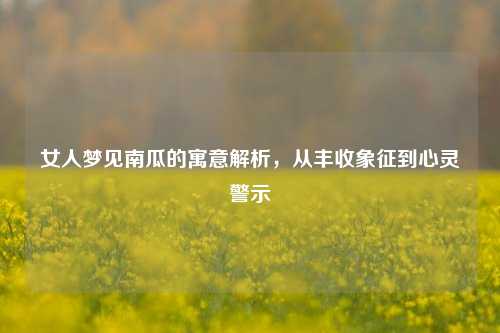 女人梦见南瓜的寓意解析,从丰收象征到心灵警示