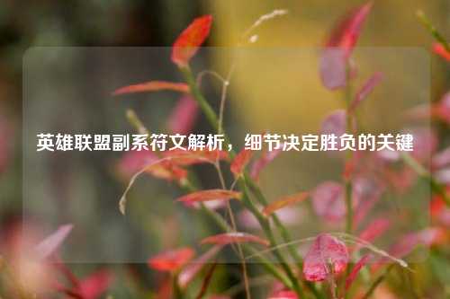 英雄联盟副系符文解析,细节决定胜负的关键