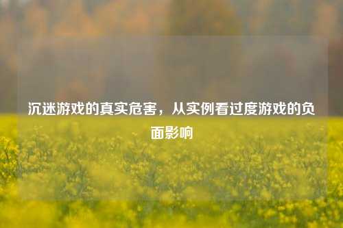 沉迷游戏的真实危害,从实例看过度游戏的负面影响
